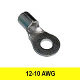 #12-10AWG Uninsulated #8 Ring Connector, 8 pack
