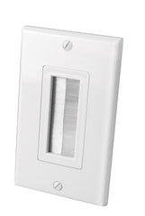 Decora Style Split Brush Bulk Cable Wall Plate, Single Gang, White