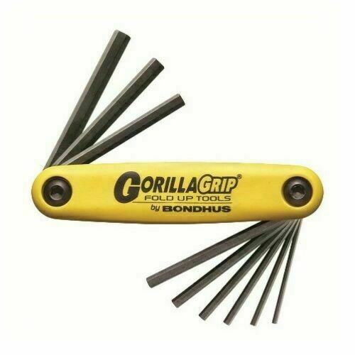 GorillaGrip Fold-Up Hex Key Set, .050-3/16"
