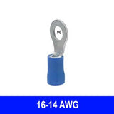 #16-14AWG Insulated Ring Terminals #6 Stud, 15 pack