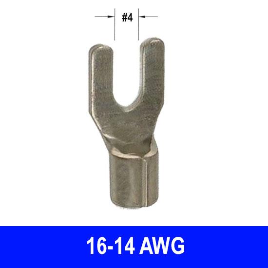 #16-14AWG Uninsulated #4 Fork Connector, 15 pack - We-Supply