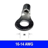 #16-14AWG Uninsulated #8 Ring Connector, 100 pack