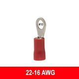 #22-16AWG Insulated Ring Terminals #10 Stud, 15 pack - We-Supply