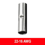 #22-16AWG Uninsulated Butt Connector, 100 pack