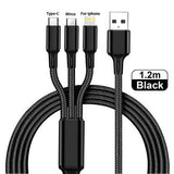 3-in-1 USB Charging Cord, iPhone & Android