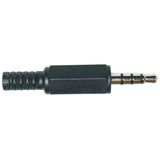 3.5mm 4 Conductor (TRRS) Plug, Plastic Housing - We-Supply