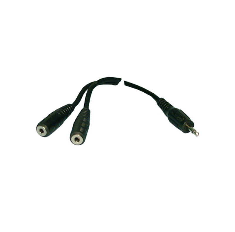 Y-Cable Mono 3.5mm Plug to 2 Stereo 3.5mm Jacks
