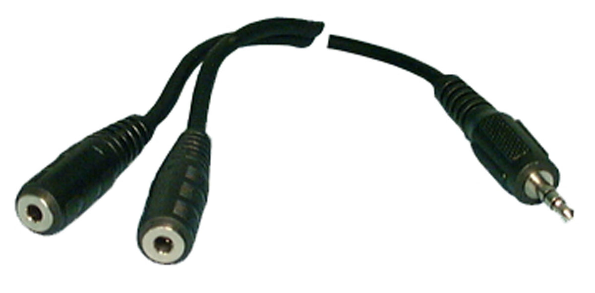 Y-Cable Stereo 3.5mm Plug to 2 Mono 3.5mm Jacks