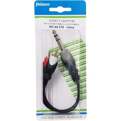 Y-Cable: (1) 1/4" Stereo Male to (2) RCA Male
