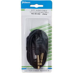 Cable: 1/4" Stereo Male to 1/4" Stereo R/A Male, 6 ft