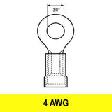 #4AWG Vinyl Insulated Ring Terminal 3/8