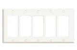 5 Gang White Decora Wall Plate Cover - We-Supply