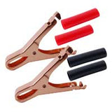 50 Amp Copper Plated Hippo Clip Set, Red and Black - We-Supply