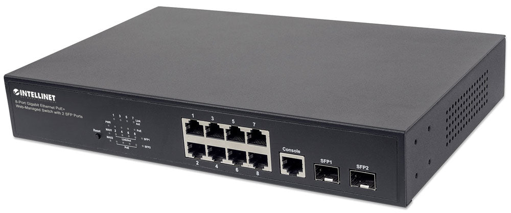 8 Port POE Web Smart Gigabit Switch + 2 SFP