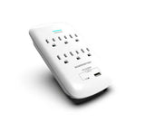 6 Outlet Wall Tap Power Surge Protector, 1 USB-C, 1 USB-A