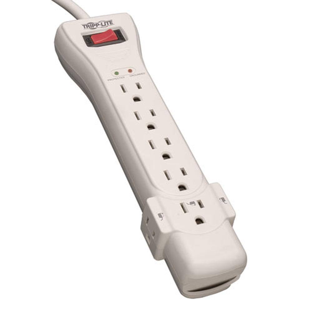 7 Outlet Strip Surge Suppressor, 7' Cord R/A Plug - We-Supply