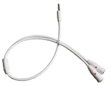 Audio Stereo Y Cord, 3.5mm Male to (2) 3.5mm Female