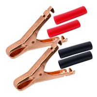 Solid Copper Hippo Clips, Red and Black, 75 Amp – We-Supply