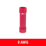 #8AWG Insulated Vinyl Butt Connector, 5 pack - We-Supply