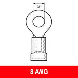 #8AWG Vinyl Insulated Ring Terminal 3/8
