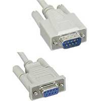 Serial Cable, 9 Pin Male to Female, 10 ft