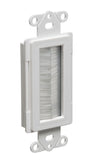 Decora Style Split Brush Bulk Cable Wall Plate, Single Gang, White