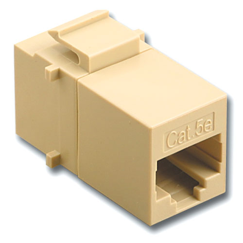 RJ45 Ivory FeedThru Cat5E, Keystone Coupler