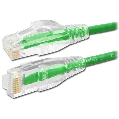 Slim Cat6 UTP Ethernet Patch Cord, 4' Green