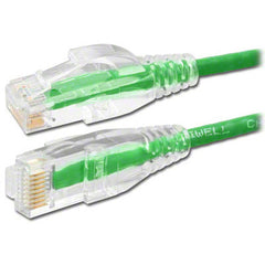 Slim Cat6 UTP Ethernet Patch Cord, 6' Green