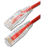 Slim Cat6 UTP Ethernet Patch Cord, 8' Red