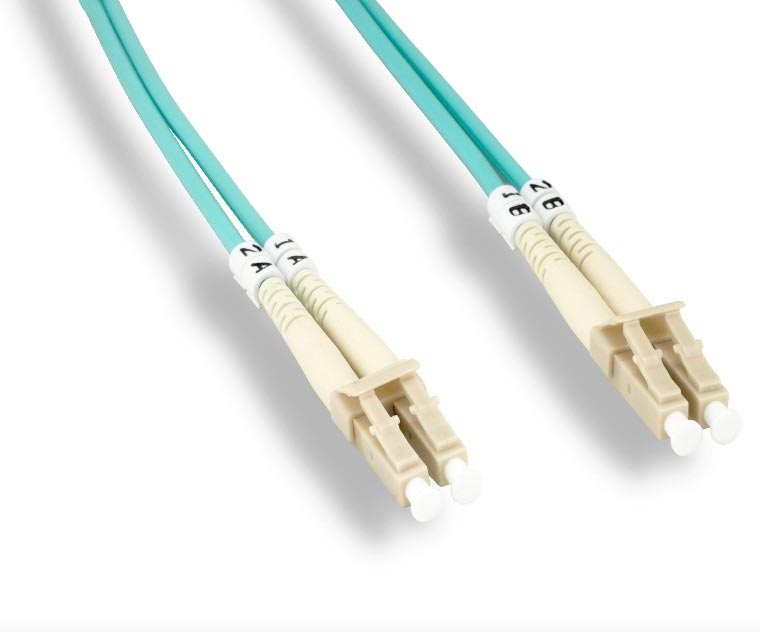 Fiber Optic Cable, OM4, 50/125 Duplex, LC to LC, 9.8ft