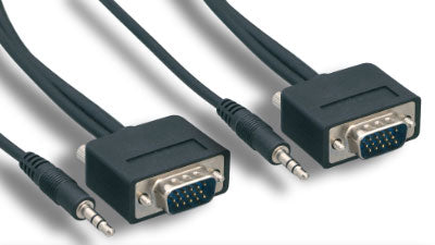 VGA & Audio Slim Patch Cable, 10'