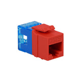 Modular Cat5e HD RJ-45 Keystone Jack, Red