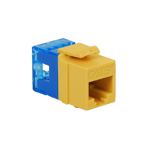 Modular Cat5e HD RJ-45 Keystone Jack, Yellow