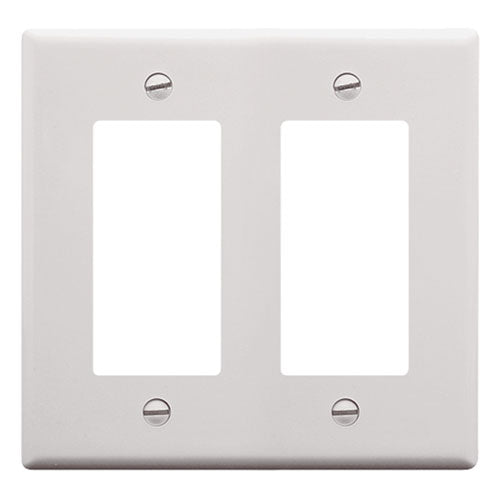 Decora Faceplate Cover, 2 Gang, White