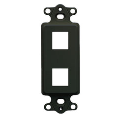 Modular Keystone Decora Faceplate, 2 Port, Black