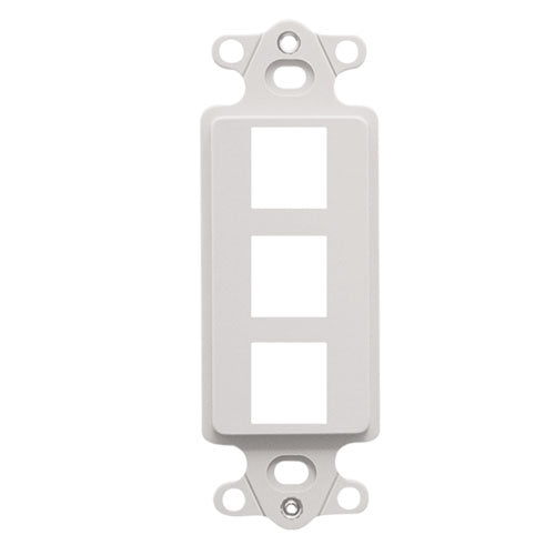 Modular Keystone Decora Faceplate, 3 Port, White