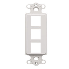 Modular Keystone Decora Faceplate, 3 Port, White