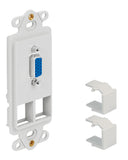 Modular Keystone Faceplate, VGA + 2 Port, White