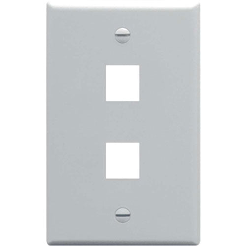 Modular Keystone Faceplate, 2 Port, Gray