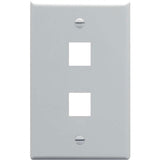 Modular Keystone Faceplate, 2 Port, Gray