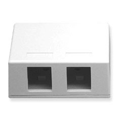 Surface Mount Box, Modular Keystone, 2 Port, White