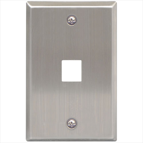 Modular Keystone Faceplate, 1 Port, Stainless Steel