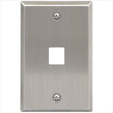 Modular Keystone Faceplate, 1 Port, Stainless Steel