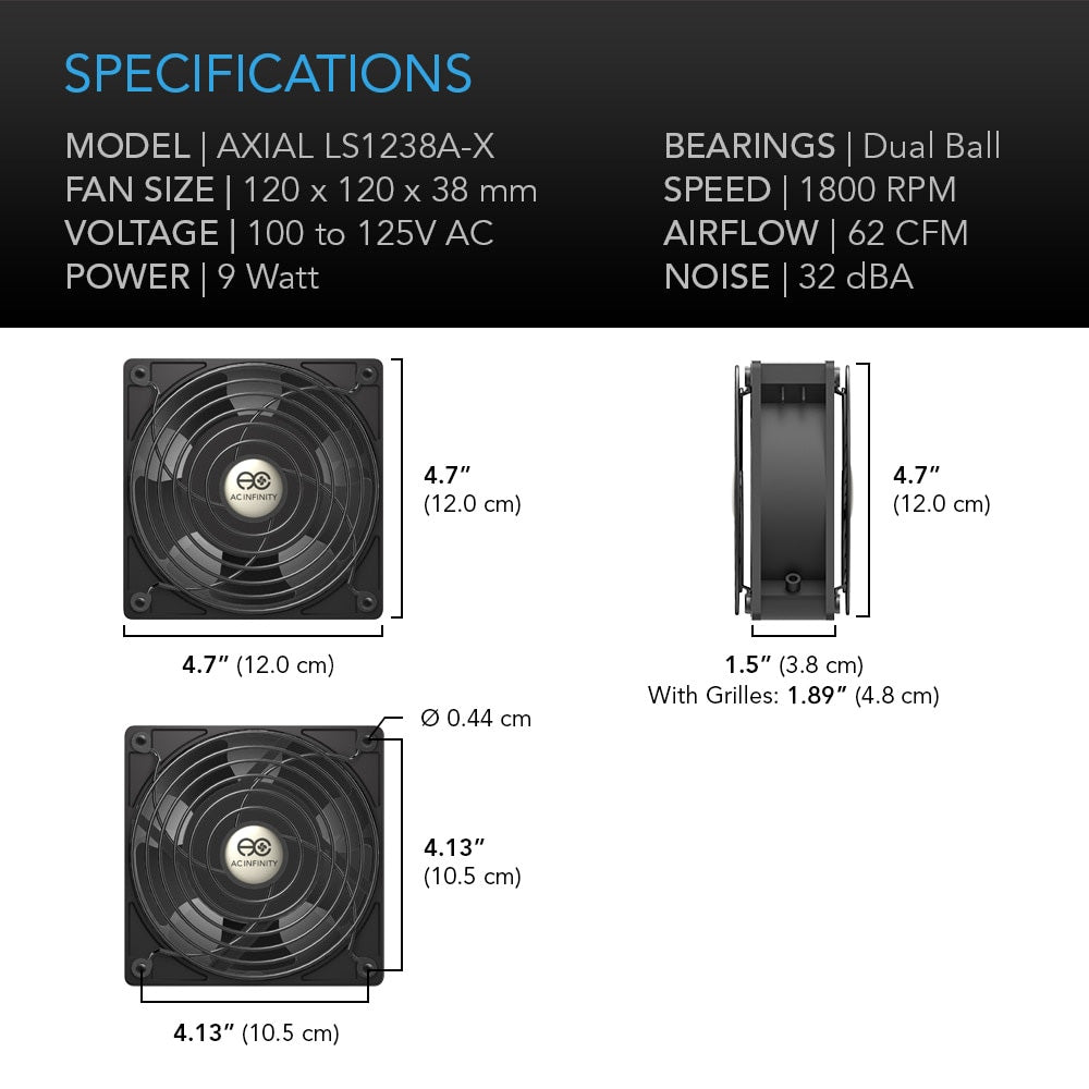 LS Muffin 120V AC Cooling Fan, 120x120x38mm