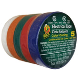 Assorted Colors Vinyl Electrical Tape, (5) 1/2" X 20'