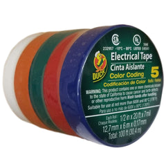 Assorted Colors Vinyl Electrical Tape, (5) 1/2" X 20'