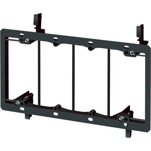 Low Voltage Four Gang Mounting Bracket, Black, 4 Gang