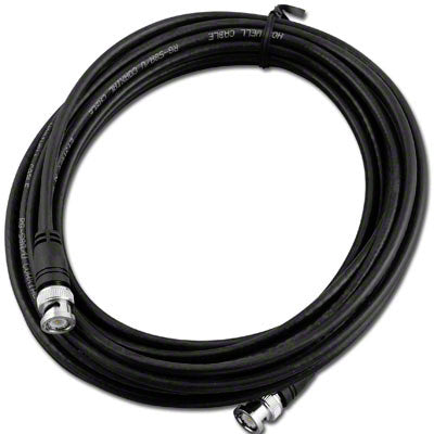 Black RG58 25' Cable w/ Molded BNC Male to Male