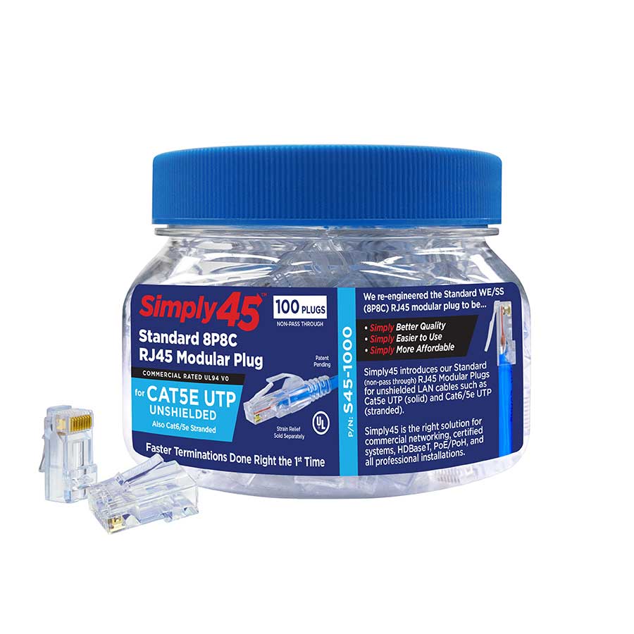 Cat5e RJ45 Plugs, 100 pack